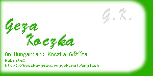 geza koczka business card